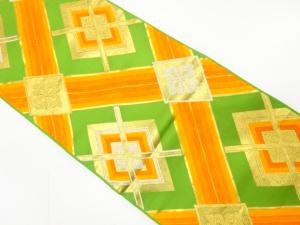 アンティーク　斜め格子に菱模様織り出し子供帯（材料）